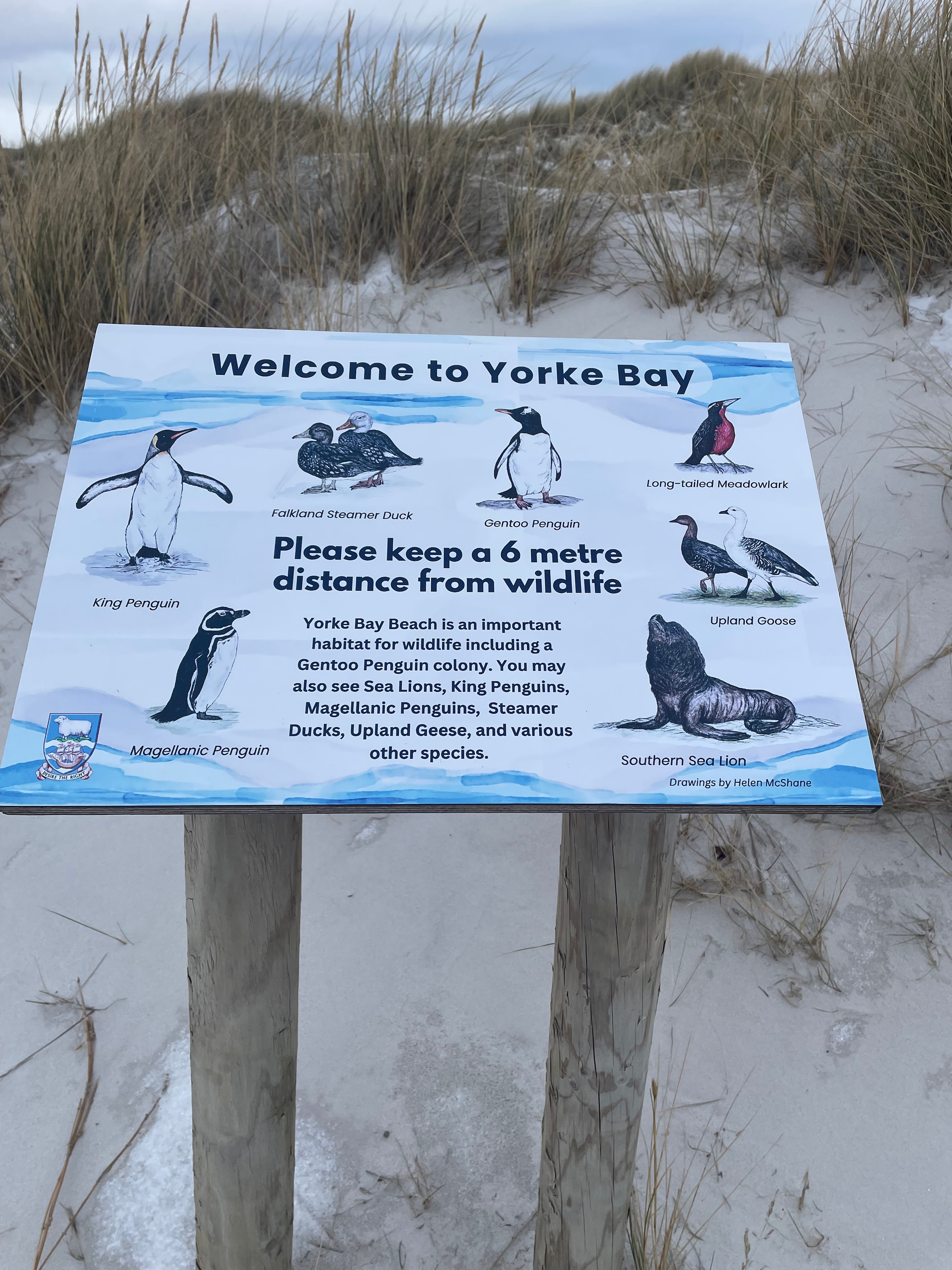 Welcome to Yorke Bay wildlife information sign